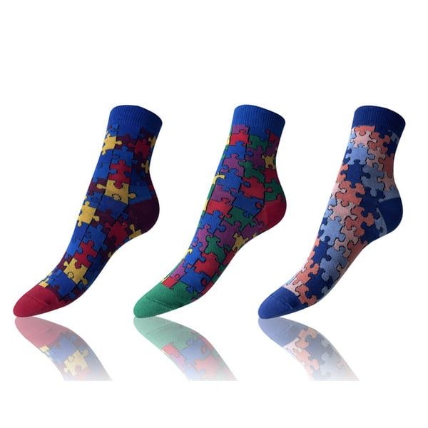 Bellinda Bellinda CRAZY KIDS SOCKS 3x - Kids crazy socks 3 pairs - dark red - dark blue - green