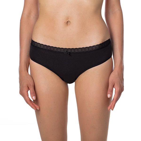 Bellinda Bellinda FANCY COTTON HIPSTER - Women's hipster panties with lace trim - black