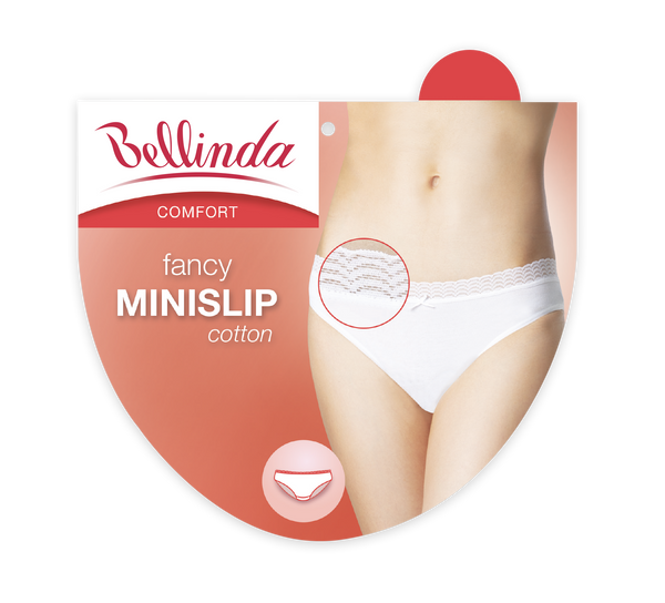 Bellinda Bellinda FANCY COTTON MINISLIP - Women's panties with lace trim - light pink