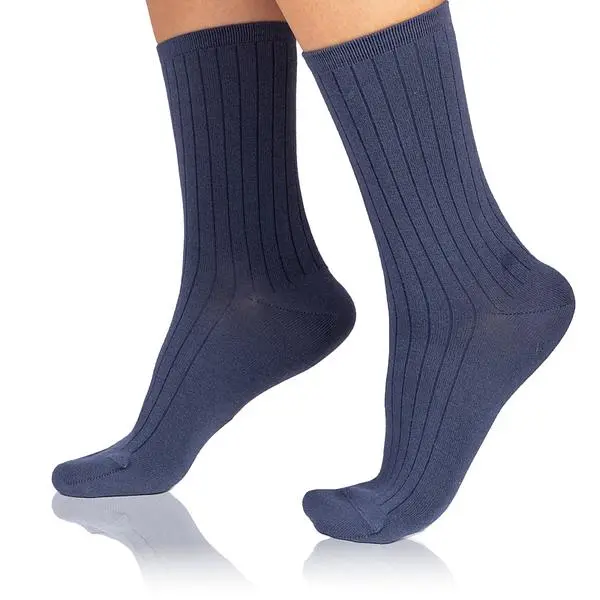 Bellinda Bellinda FANCY RIB MODAL SOCKS - Women's Modal Socks - Blue