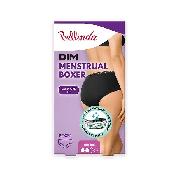 Bellinda Bellinda MENSTRUAL BOXER NORMAL - Cotton Period Panties - Black