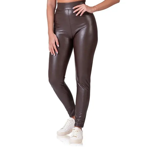 Bellinda Bellinda RELAX & GO LEATHEROPTIC LEGGINGS - Women's leather leggings - dark brown