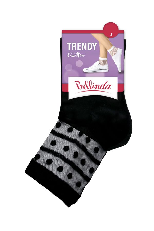 Bellinda Bellinda TRENDY COTTON SOCKS - Women's socks with decorative hem - white