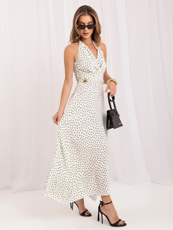 Italy Moda Belo-modra midi obleka s pikami