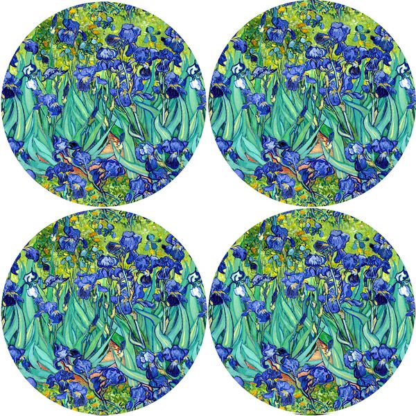 Bertoni Home Bertoni Home Unisex's 4 Round Table Pads Set Irises