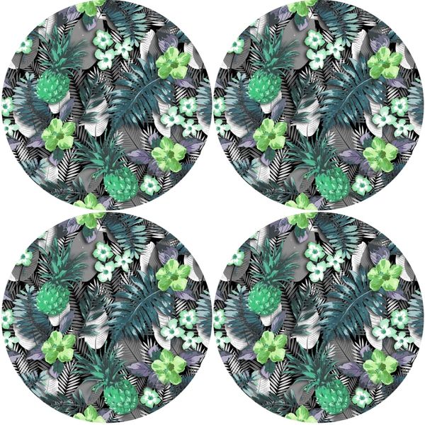 Bertoni Home Bertoni Home Unisex's 4 Round Table Pads Set Lambada Green