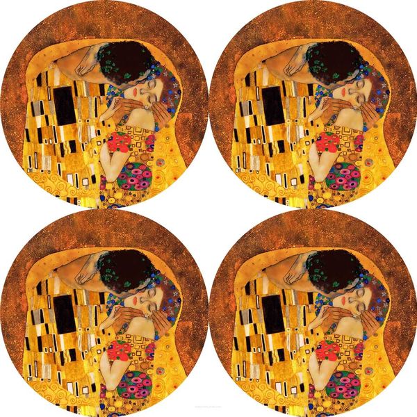 Bertoni Home Bertoni Home Unisex's 4 Thick Round Table Pads Set Pocałunek