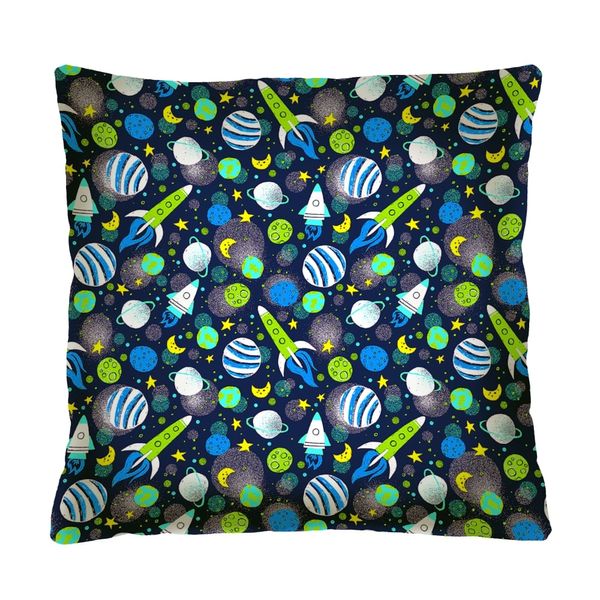 Bertoni Home Bertoni Home Unisex's Square Pillow Rocket Navy Blue/Green