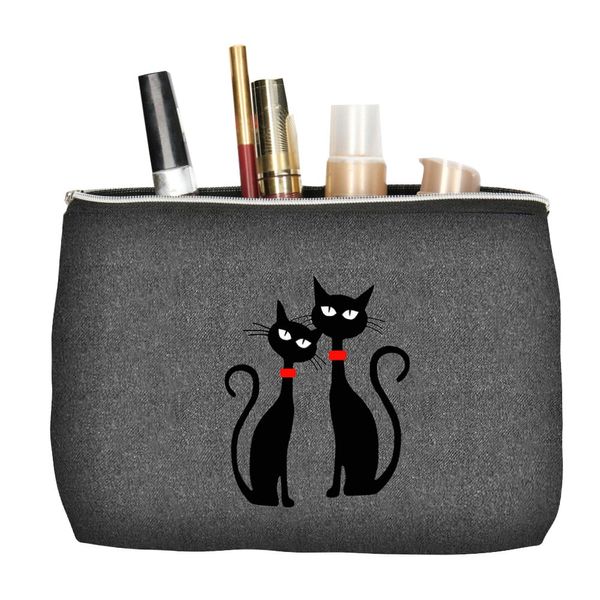 Bertoni Bertoni Unisex's Cosmetic Bag Solo Czarne Koty