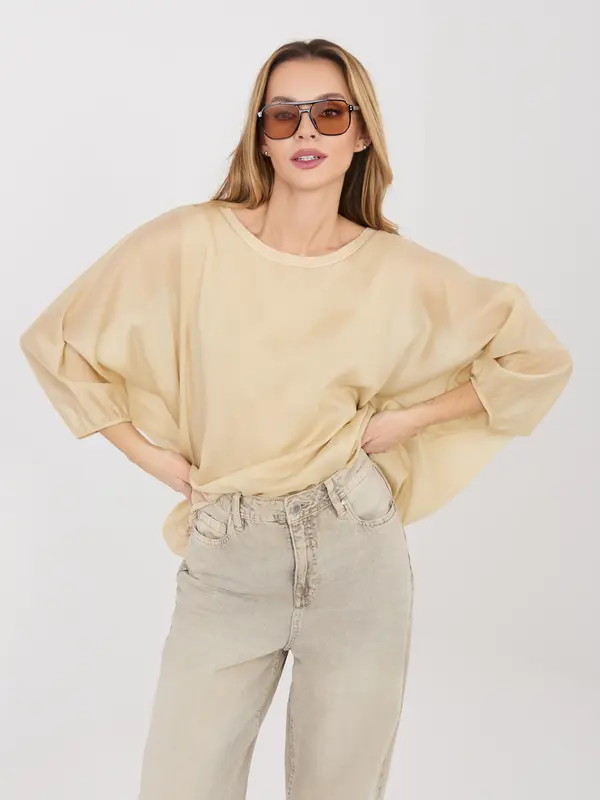 Italy Moda Bež bluza z netopirskimi rokavi