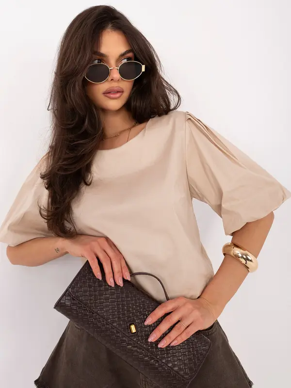 Italy Moda Bež bombažna bluza