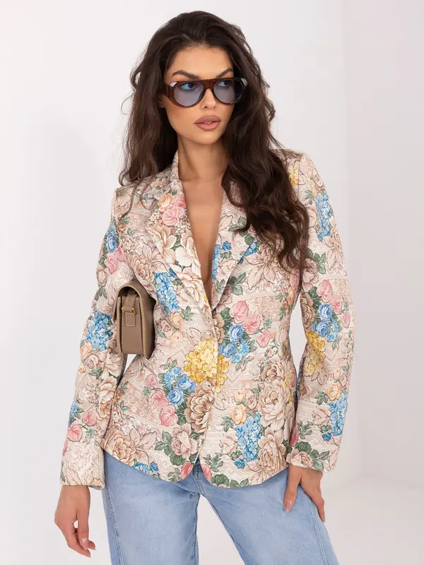 Italy Moda Bež enoredni suknjič s potiskom