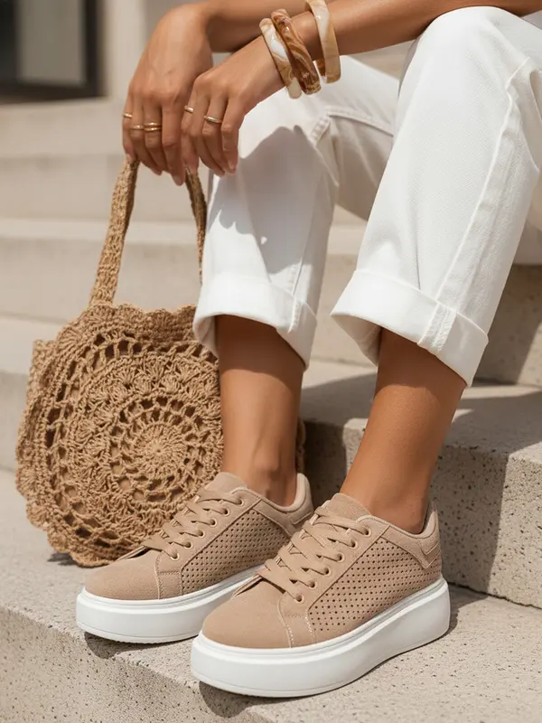 DStreet Bež nizki superge