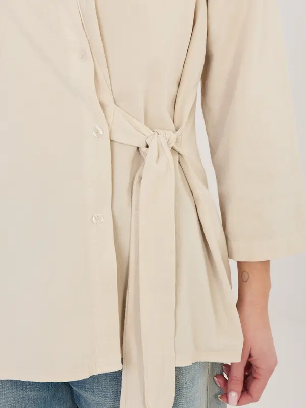 RUE PARIS Bež nojeva srajca z vezalkami