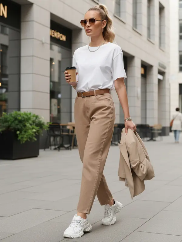 DStreet Bež ravne kavbojke z visokim pasom