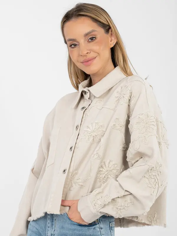 RUE PARIS Bež vezena jakna