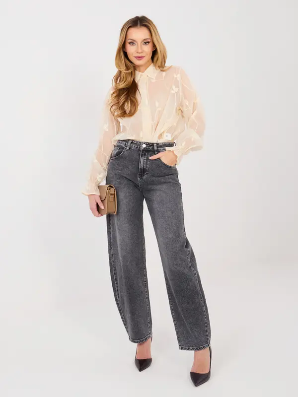 LAKERTA Bež vzorčasta bluza