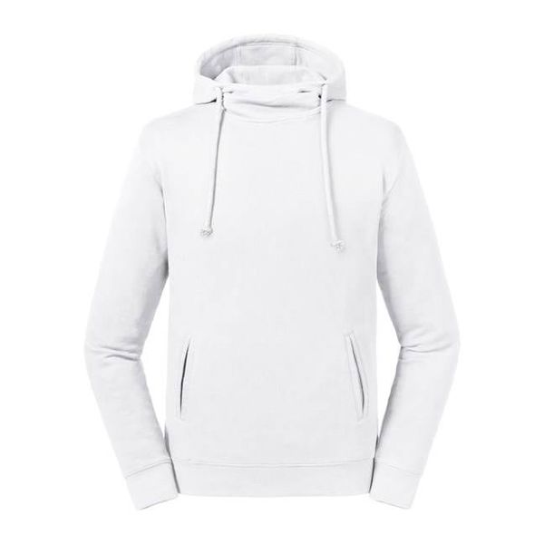 RUSSELL Biała bluza unisex Pure Organic High Collar Hooded Sweat Russell