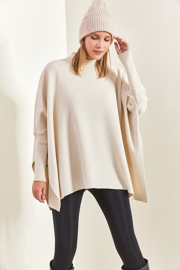 Bianco Lucci Bianco Lucci Women's Basic Elastic Sleeve Oversize Poncho