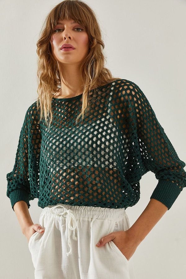 Bianco Lucci Bianco Lucci Women's Bat Openwork Blouse