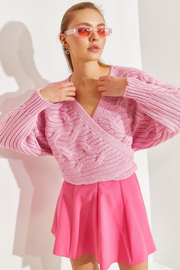 Bianco Lucci Bianco Lucci Women's Braided Tie Knitwear Cardigan