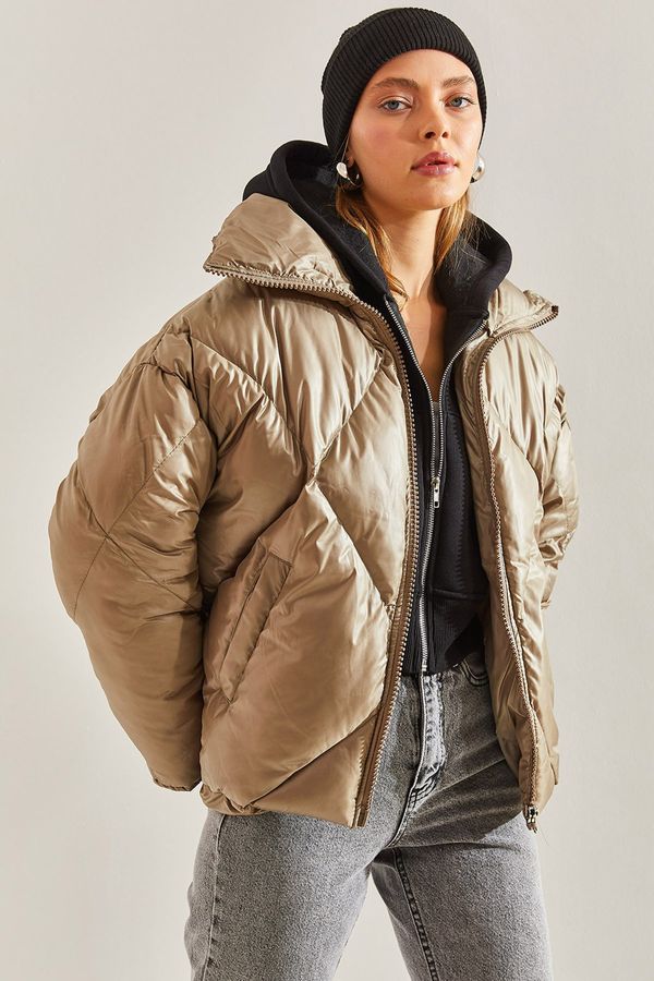 Bianco Lucci Bianco Lucci Women's Collar Oversize Puffer Coat