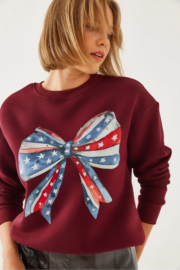 Bianco Lucci Bianco Lucci Women's Colorful Butterfly Printed Sweatshirt MBHS019