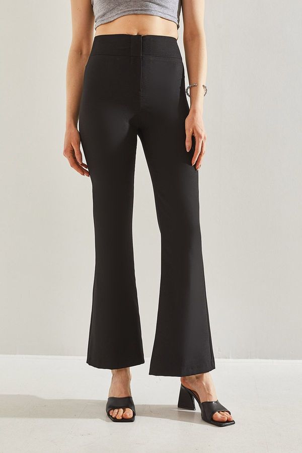 Bianco Lucci Bianco Lucci Women's Double Fabric High Waist Flared Trousers