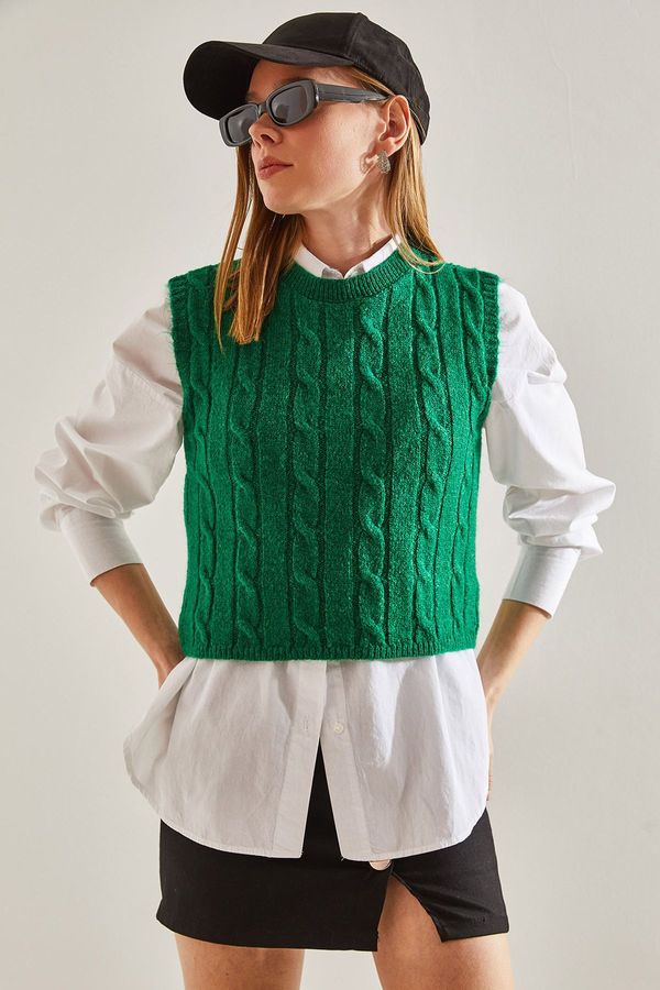 Bianco Lucci Bianco Lucci Women's Hair Braided Knitwear Blouse