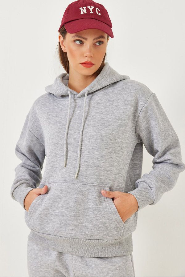 Bianco Lucci Bianco Lucci Women's Kangaroo Pocket Sweatshirt MBHS012