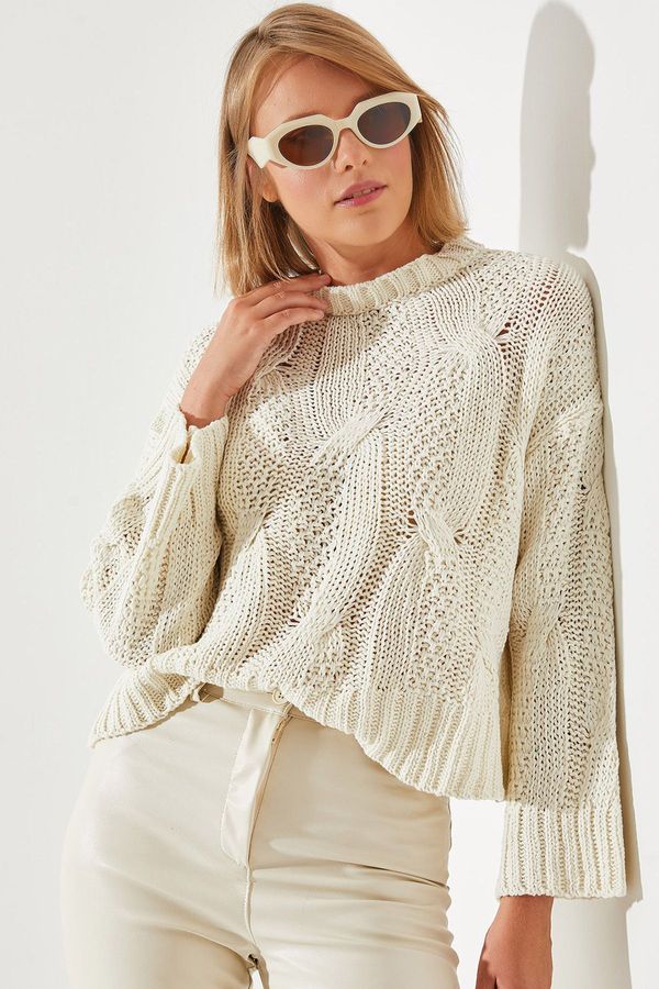 Bianco Lucci Bianco Lucci Women's Openwork Sweater