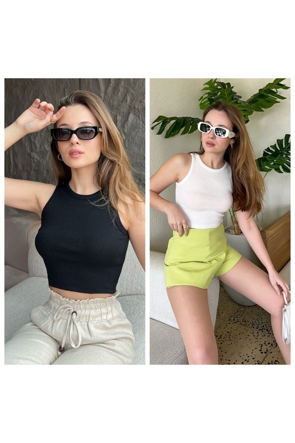 Bianco Lucci Bianco Lucci Women's Ribbed Camisole Double Blouse