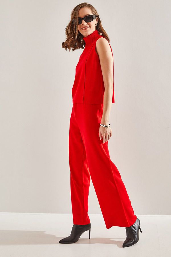 Bianco Lucci Bianco Lucci Women's Short Sleeve Blouse Knitwear Bottom Top Set