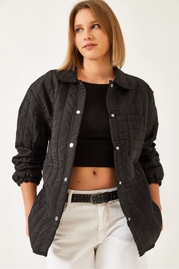 Bianco Lucci Bianco Lucci Women's Single Pocket Snap Quilted Coat 2001