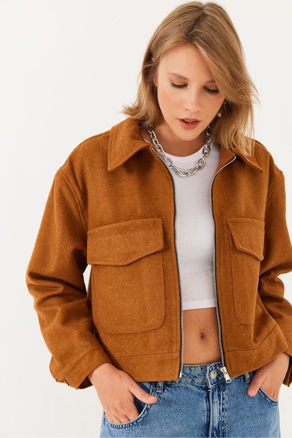 Bianco Lucci Bianco Lucci Women's Soft Cashmere Crop Jacket MBMS013