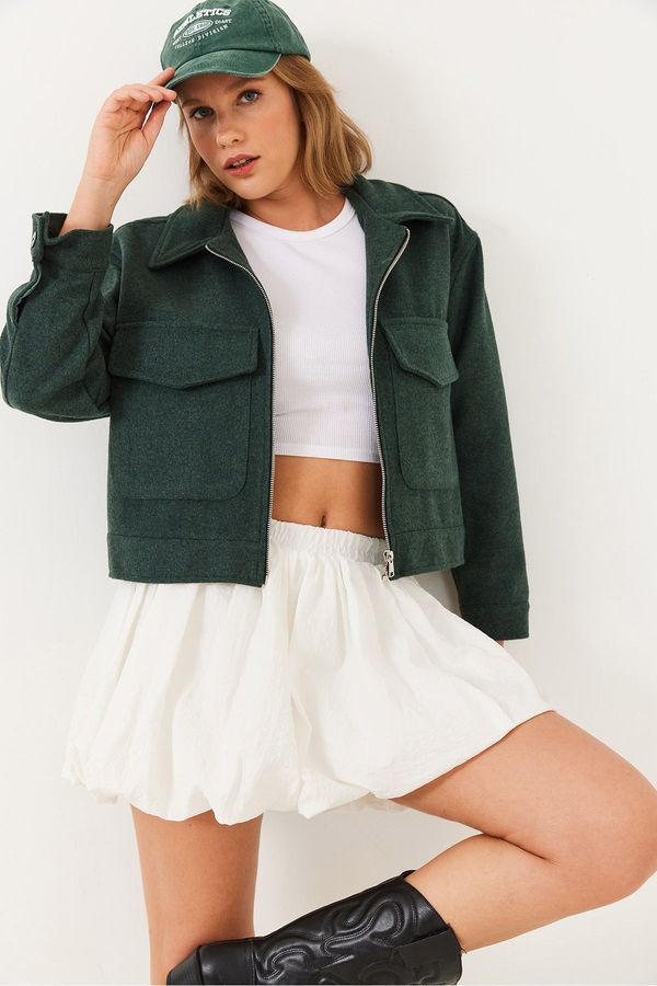 Bianco Lucci Bianco Lucci Women's Soft Cashmere Crop Jacket MBMS013