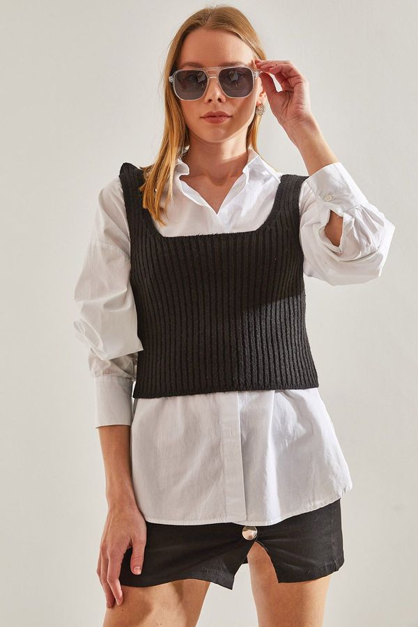 Bianco Lucci Bianco Lucci Women's Strapless Knitwear Blouse