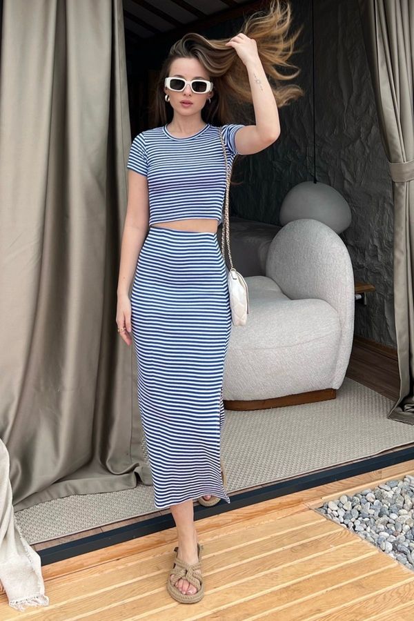 Bianco Lucci Bianco Lucci Women's Striped Camisole Bottom Top Set