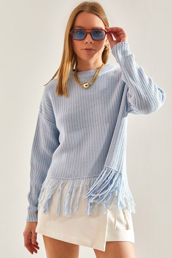 Bianco Lucci Bianco Lucci Women's Tasseled Knitwear Sweater