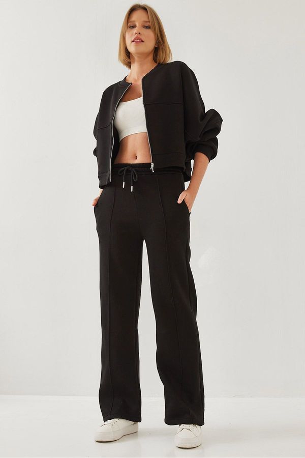 Bianco Lucci Bianco Lucci Women's Three Thread Zippered Raised Bottom Top Suit