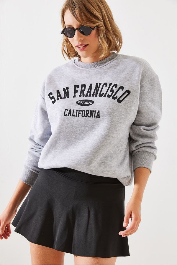 Bianco Lucci Bianco Lucci Women's Triple Thread Raised San Francisco Printed Sweatshirt MBHS006