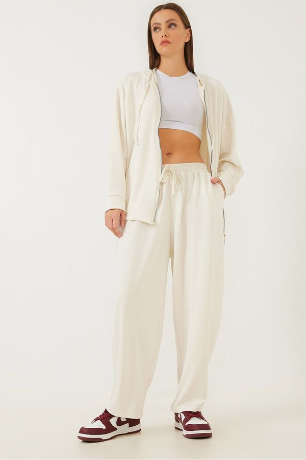 Bianco Lucci Bianco Lucci Women's Zippered Modal Bottom-Top Set