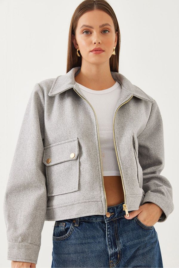 Bianco Lucci Bianco Lucci Women's Zippered Soft Cashmere Jacket