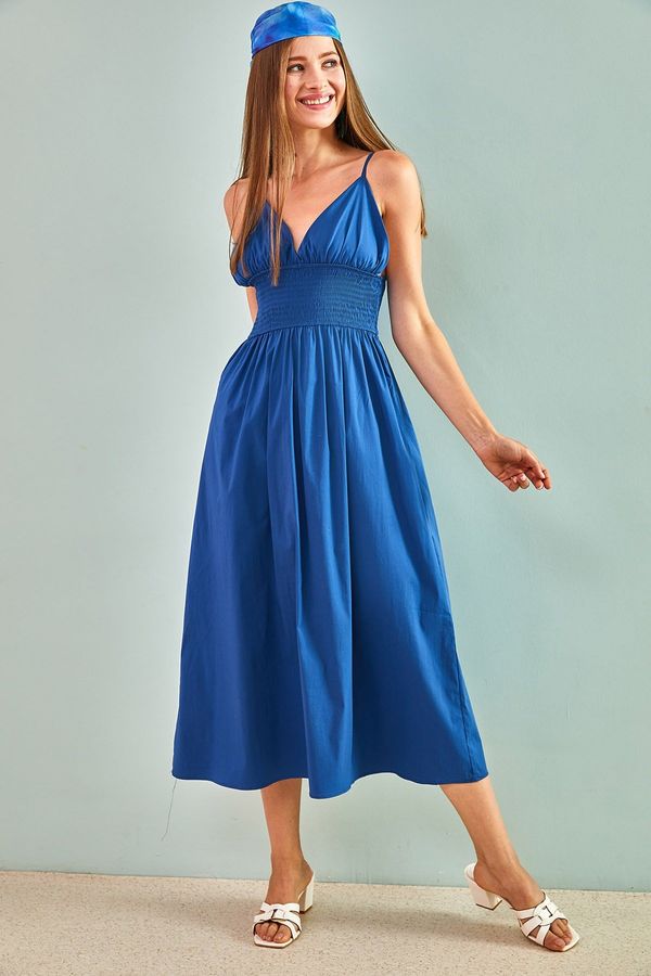 Bianco Lucci Bianco Lucci ženska dolga obleka s trakovi in gipi