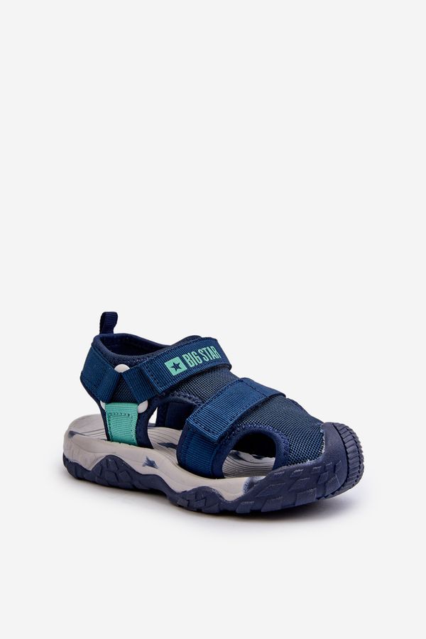 BIG STAR SHOES Big Star Boys' Velcro Sandals Navy Blue