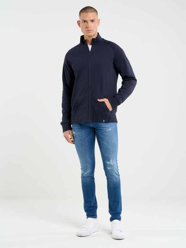 Big Star Big Star Man's Zip Sweatshirt Sweat 152539 Navy Blue 403