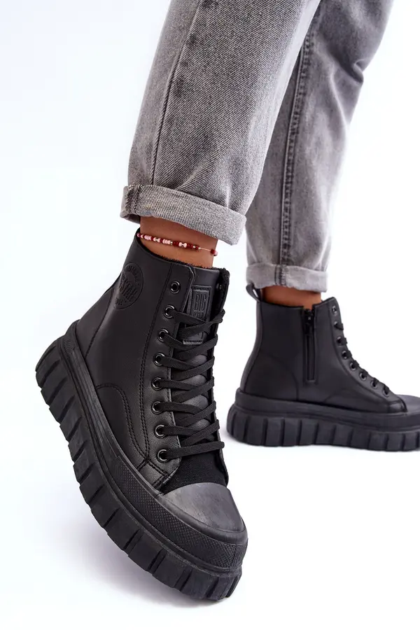 BIG STAR SHOES BIG STAR SHOES Leather Lined Zip-Up Sneakers Big Star