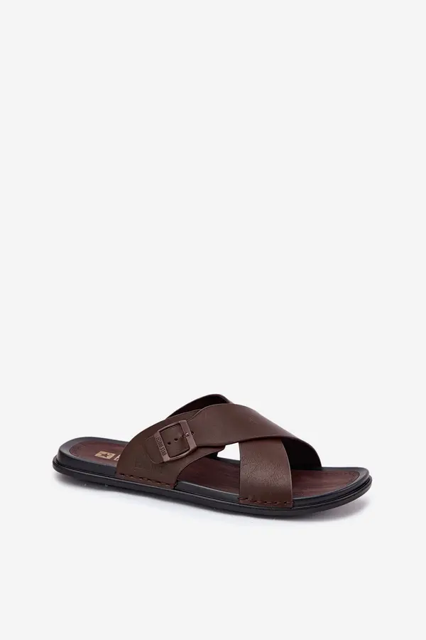 BIG STAR SHOES BIG STAR SHOES Leather Men Slippers With Buckle Big Star