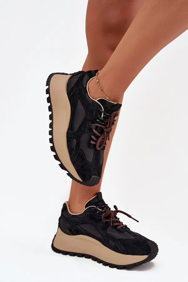 BIG STAR SHOES BIG STAR SHOES Leather Platform Sneakers Women's Big Star