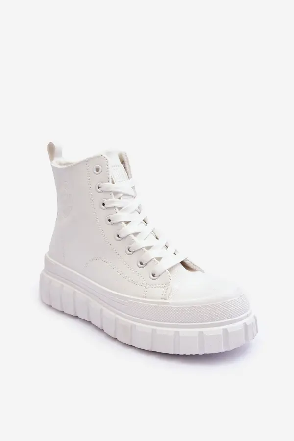 BIG STAR SHOES BIG STAR SHOES Leather Quilted Lace-up Sneakers Big Star